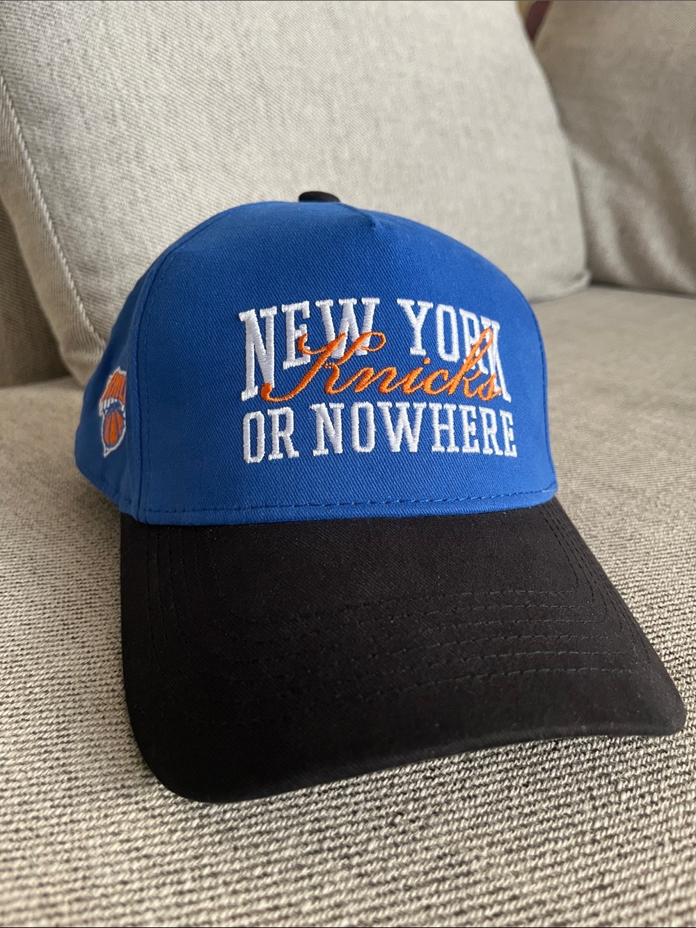 New York Or Nowhere Knicks Blue & Black Baseball Cap